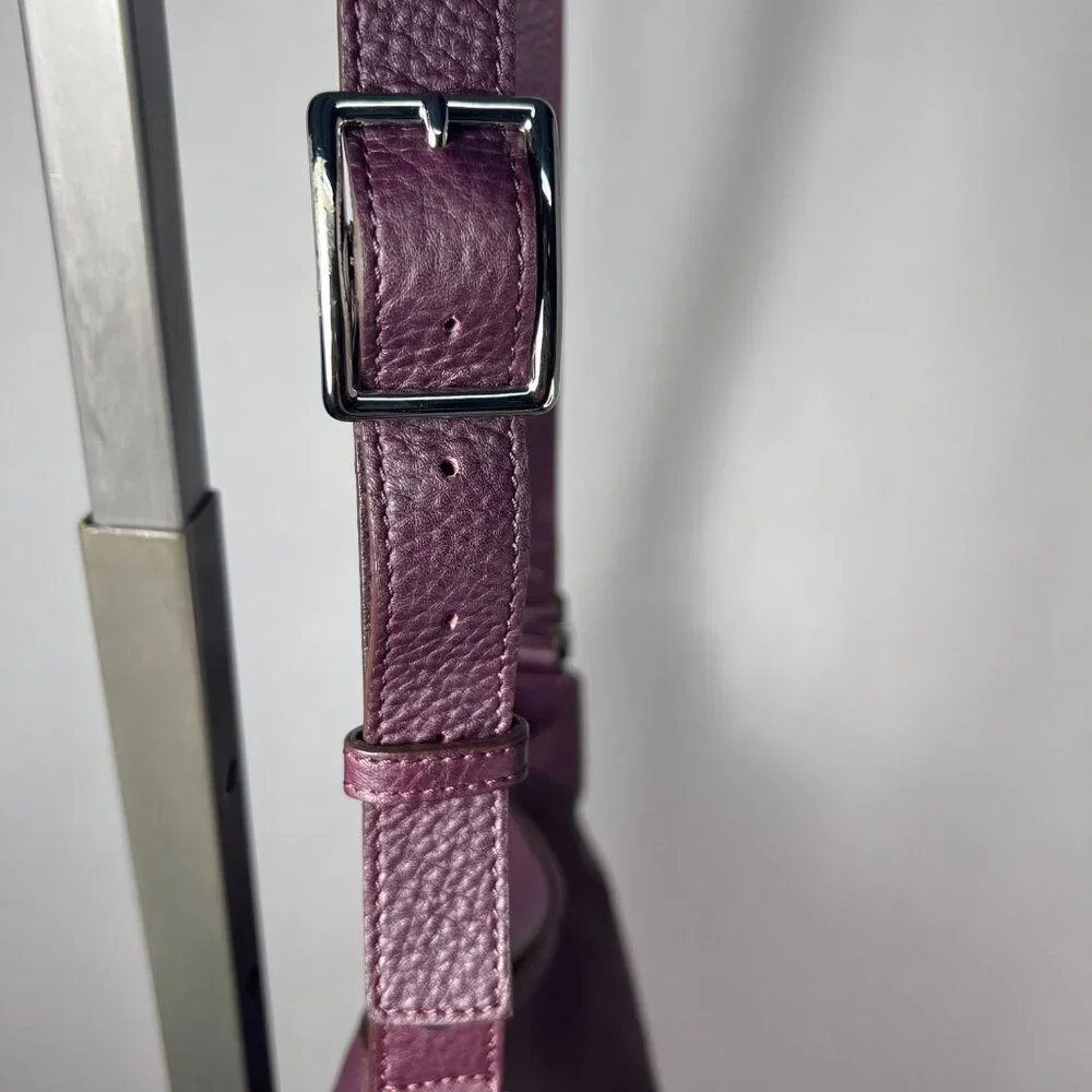 Shinola Plum Leather Crossbody Bag